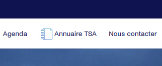 nouveau bouton Annuaire TSA dans le menu du site